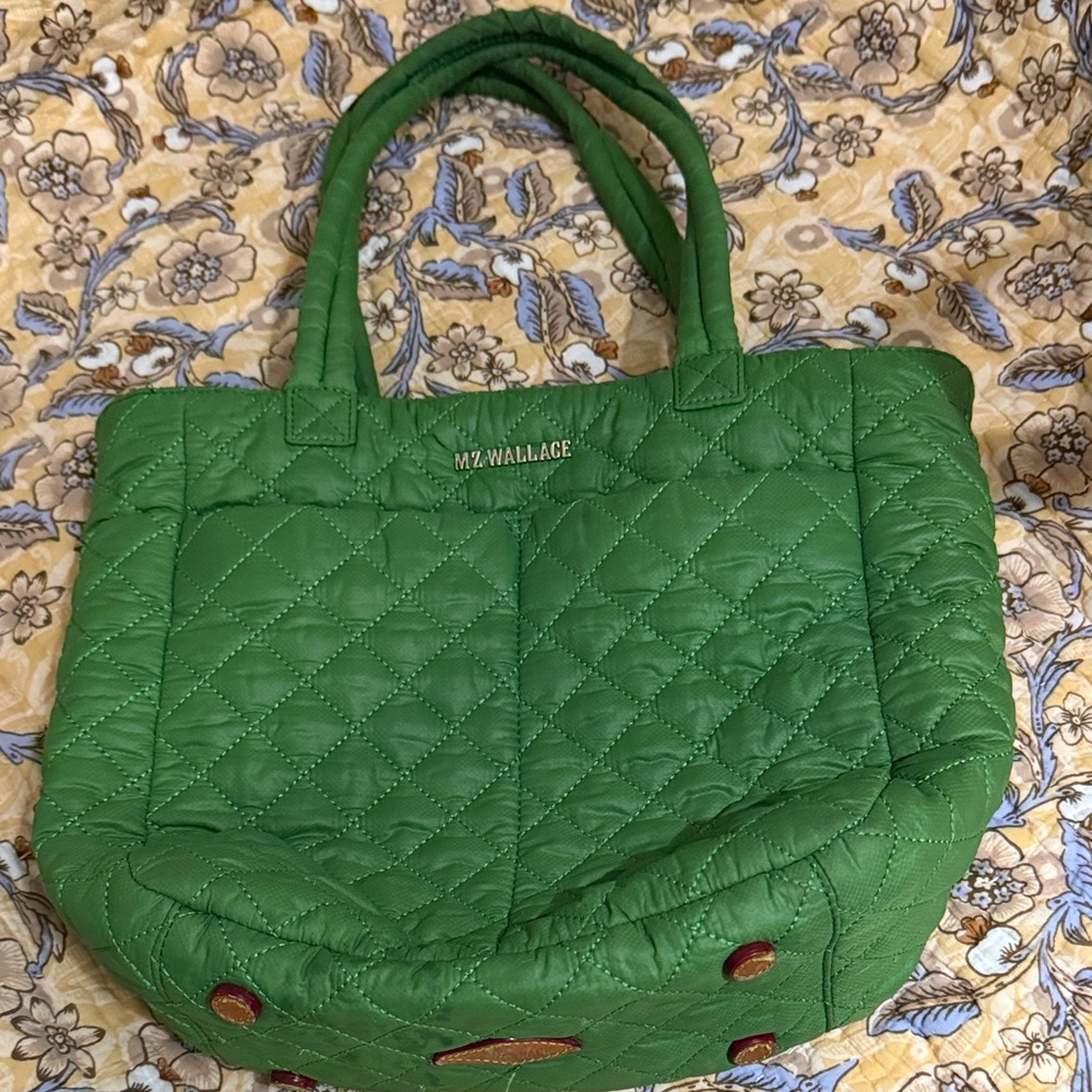 MZ Wallace Vibrant Green Quilted Tote
